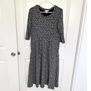 SEASALT CORNWALL Veronica Organic Cotton Floral Leaf Midi Dress 10